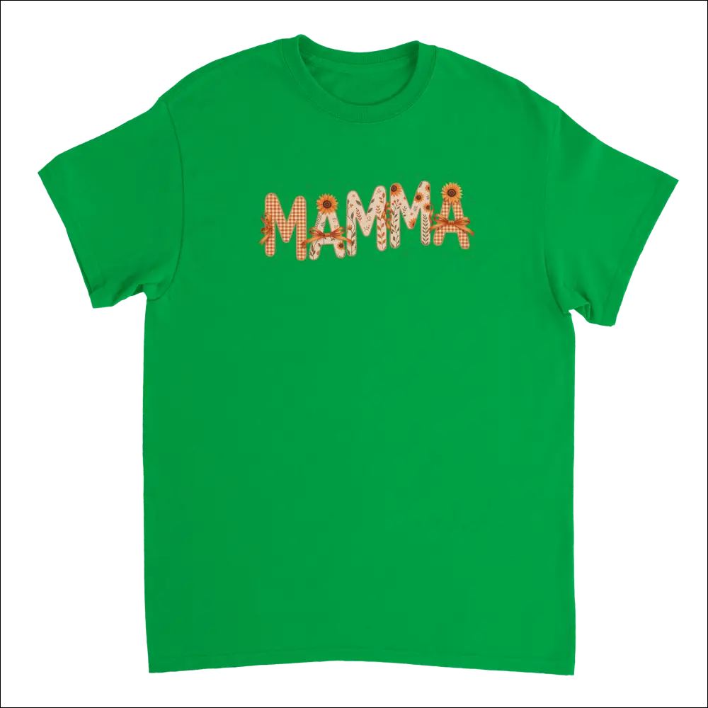 Autumn Mamma T-Shirt with Sunflower Gingham Print
