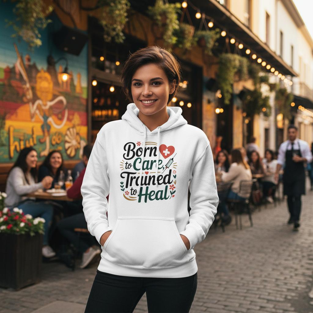 Born To Care - Trained To Heal Unisex Classic Pullover Hoodie - KPAP Canada