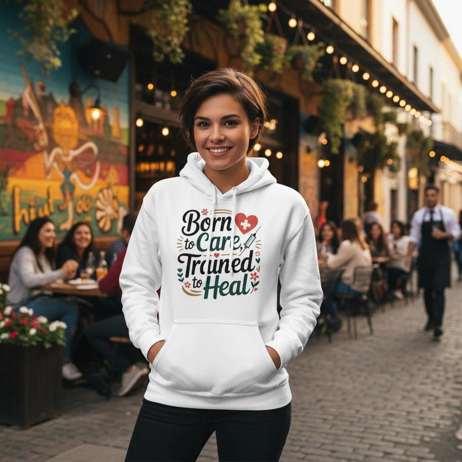 Born To Care - Trained To Heal Unisex Classic Pullover Hoodie - KPAP Canada