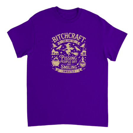 Bitchcraft: The Art of Pissing People Off & Smiling Sweetly T-Shirt – Witchy, Sassy & Spooky Cotton Tee - KPAP Canada