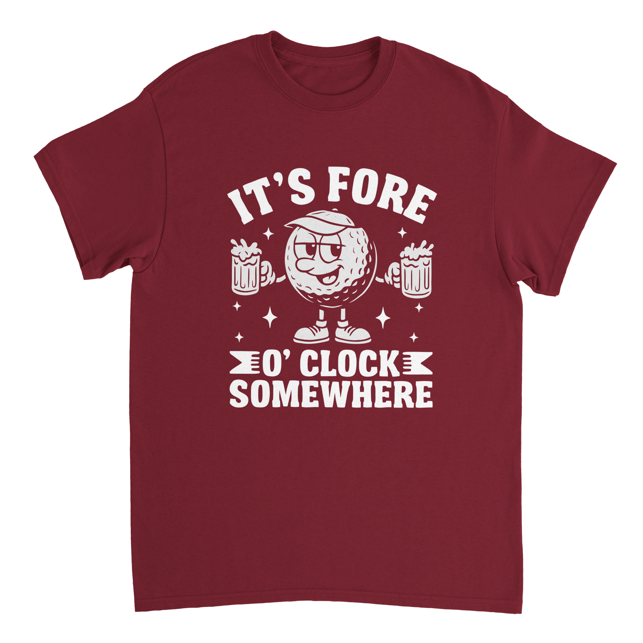It's Fore O'Clock Somewhere Golf T-Shirt – Heavyweight Cotton, Classic Fit, Durable Casual Wear - KPAP Canada