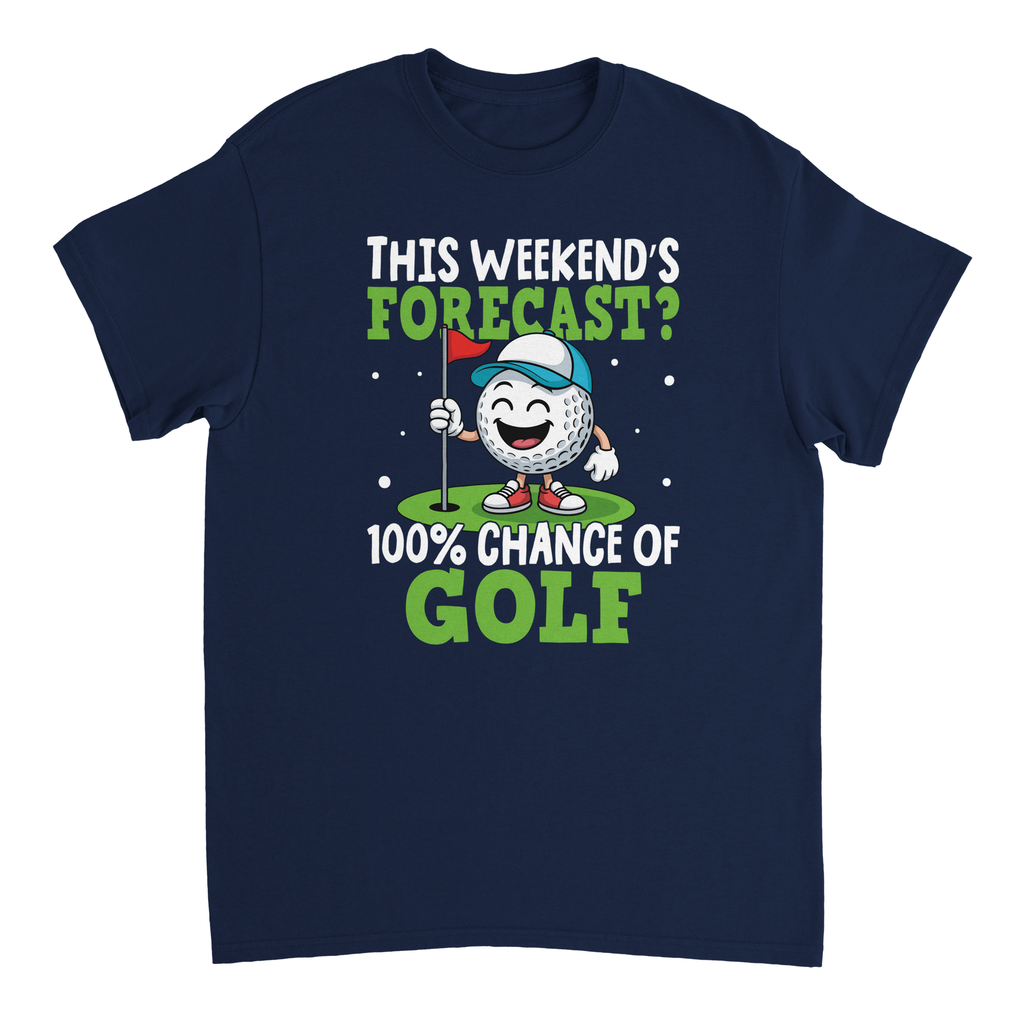 Weekend Forecast Golf T-Shirt – 100% Chance of Golf, Heavyweight Cotton, Classic Fit for Golf Lovers - KPAP Canada