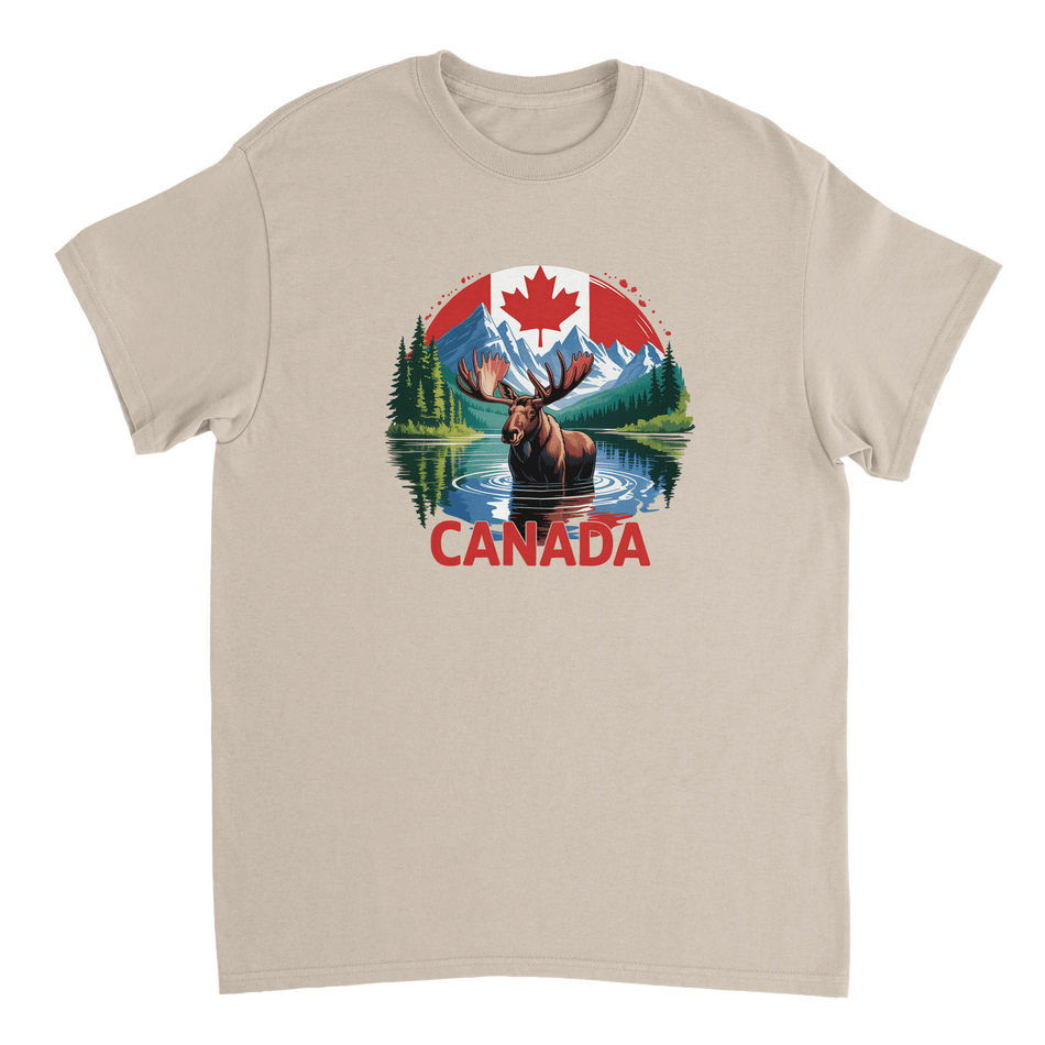 Majestic Canadian Moose T-Shirt – Heavyweight Cotton, Classic Fit, Durable Casual Wear - KPAP Canada