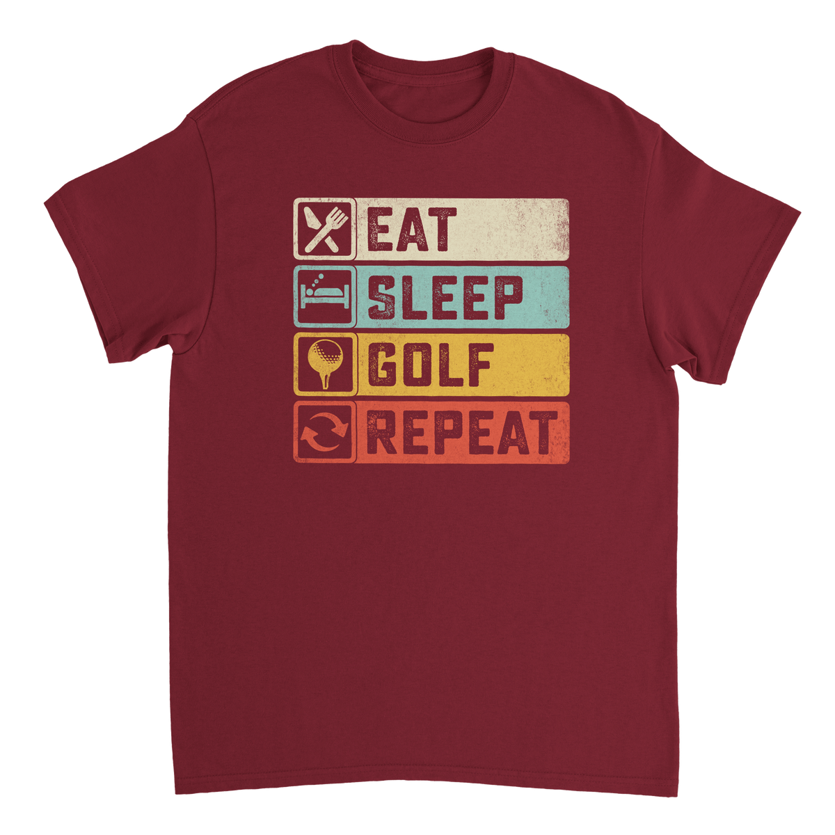Eat Sleep Golf Repeat T-Shirt – Heavyweight Cotton, Classic Fit, Durable Casual Tee for Golfers - KPAP Canada