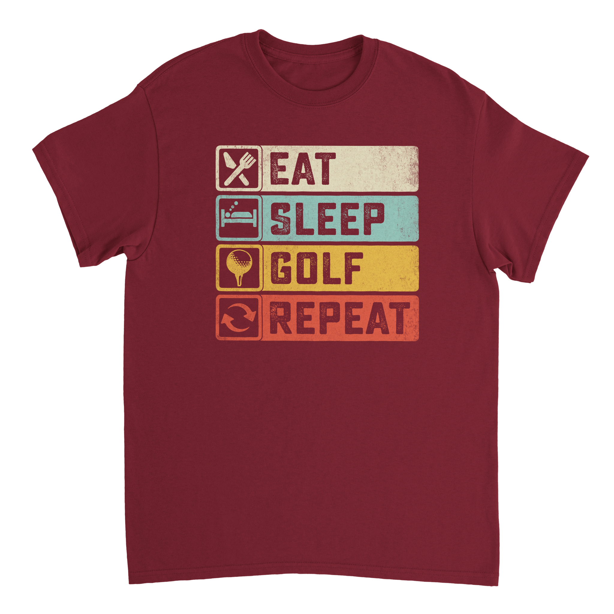 Eat Sleep Golf Repeat T-Shirt – Heavyweight Cotton, Classic Fit, Durable Casual Tee for Golfers - KPAP Canada
