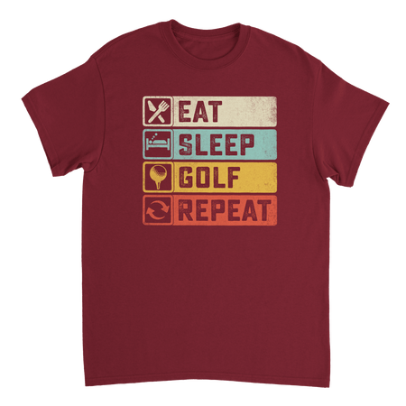 Eat Sleep Golf Repeat T-Shirt – Heavyweight Cotton, Classic Fit, Durable Casual Tee for Golfers - KPAP Canada