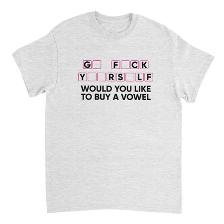 Humorous T-Shirt - 'Would You Like to Buy a Vowel?' Attitude Apparel - KPAP Canada