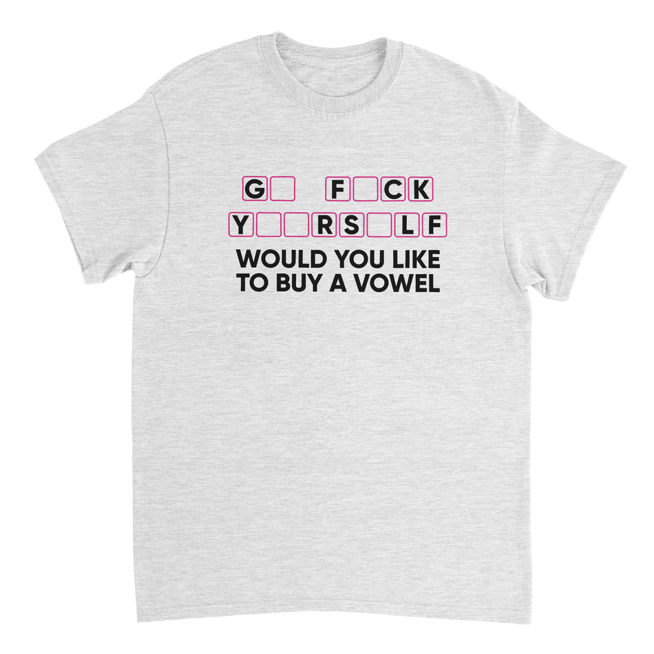 Humorous T-Shirt - 'Would You Like to Buy a Vowel?' Attitude Apparel - KPAP Canada