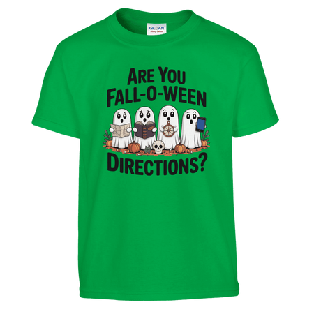 Kids Halloween T-Shirt – 'Are You Fall - O - Ween Directions?' Fun Design - KPAP Canada