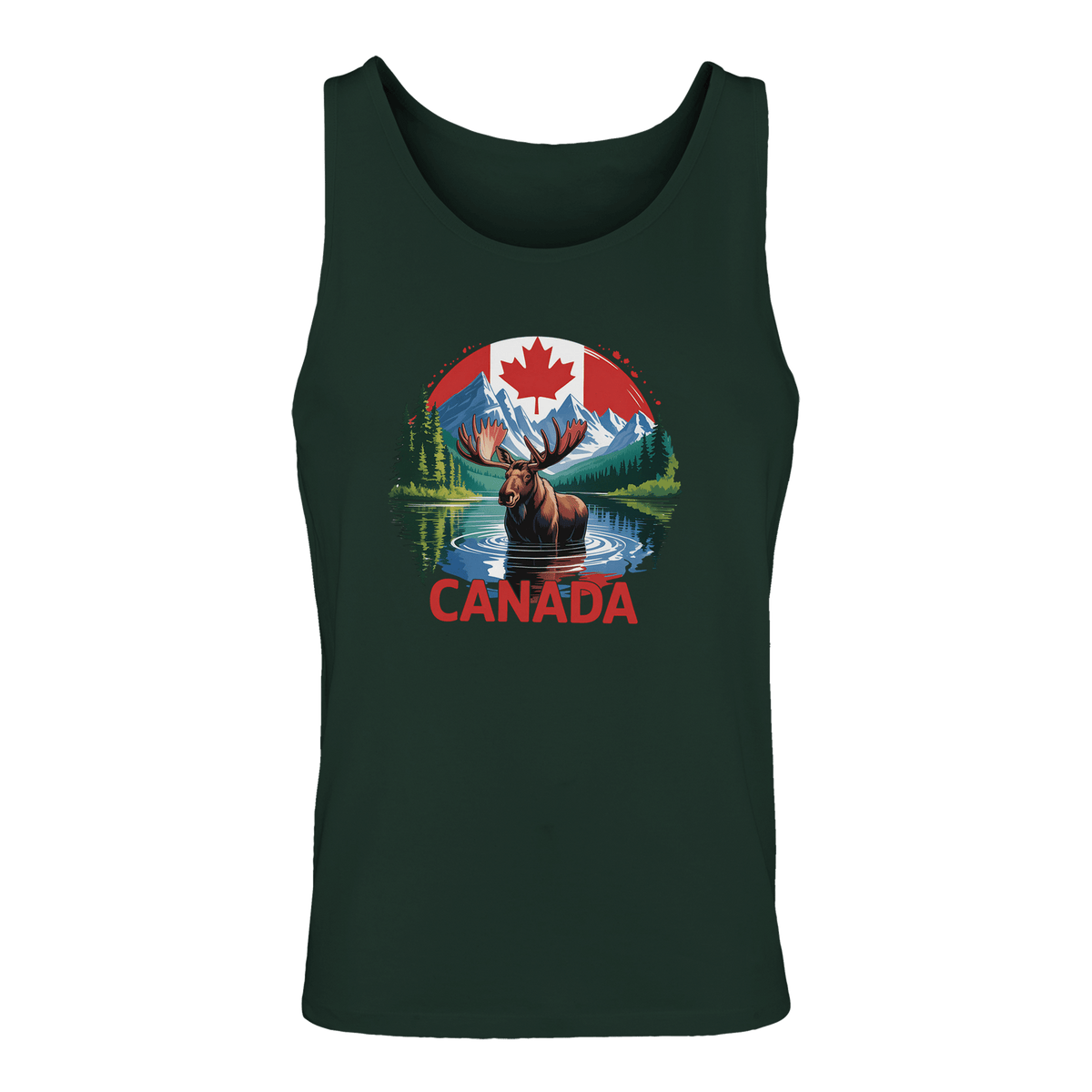 Canadian Moose & Mountains Tank Top – Men's Mid - Weight Cotton Tee - KPAP Canada