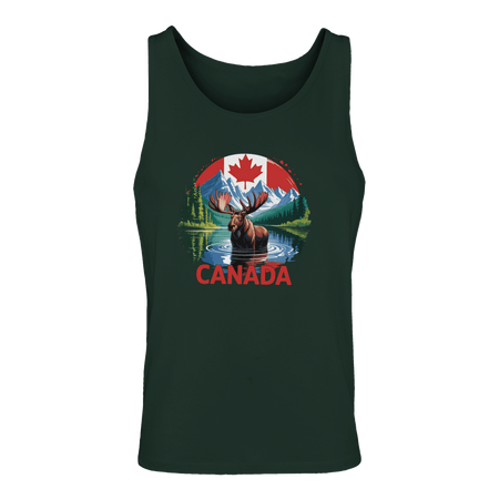 Canadian Moose & Mountains Tank Top – Men's Mid - Weight Cotton Tee - KPAP Canada