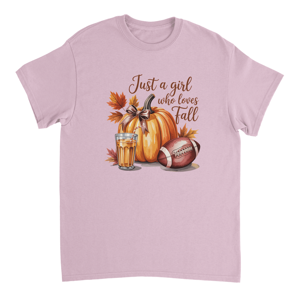 Just a Girl Who Loves Fall T-Shirt – Cozy Autumn Vibes, Premium Cotton, Classic Fit for Everyday Comfort - KPAP Canada