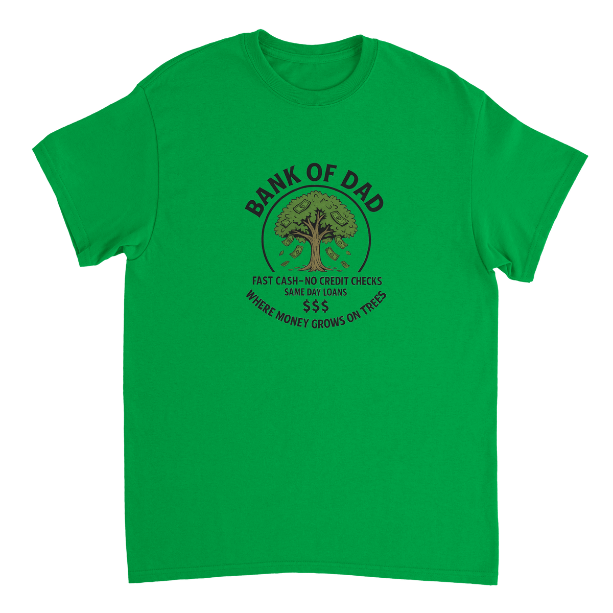 Bank of Dad T-Shirt – Humorous Money Tree Design, Heavyweight Cotton, Classic Fit for Everyday Fun - KPAP Canada