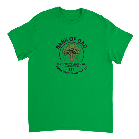 Bank of Dad T-Shirt – Humorous Money Tree Design, Heavyweight Cotton, Classic Fit for Everyday Fun - KPAP Canada