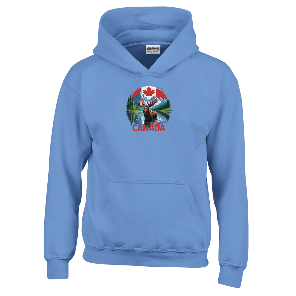 Kids Pullover Hoodie – Canadian Moose & Mountains Design - KPAP Canada