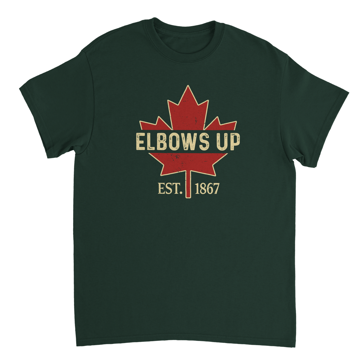 Elbows Up Canada! Classic Fit Cotton T-Shirt – Durable Casual Wear - KPAP Canada