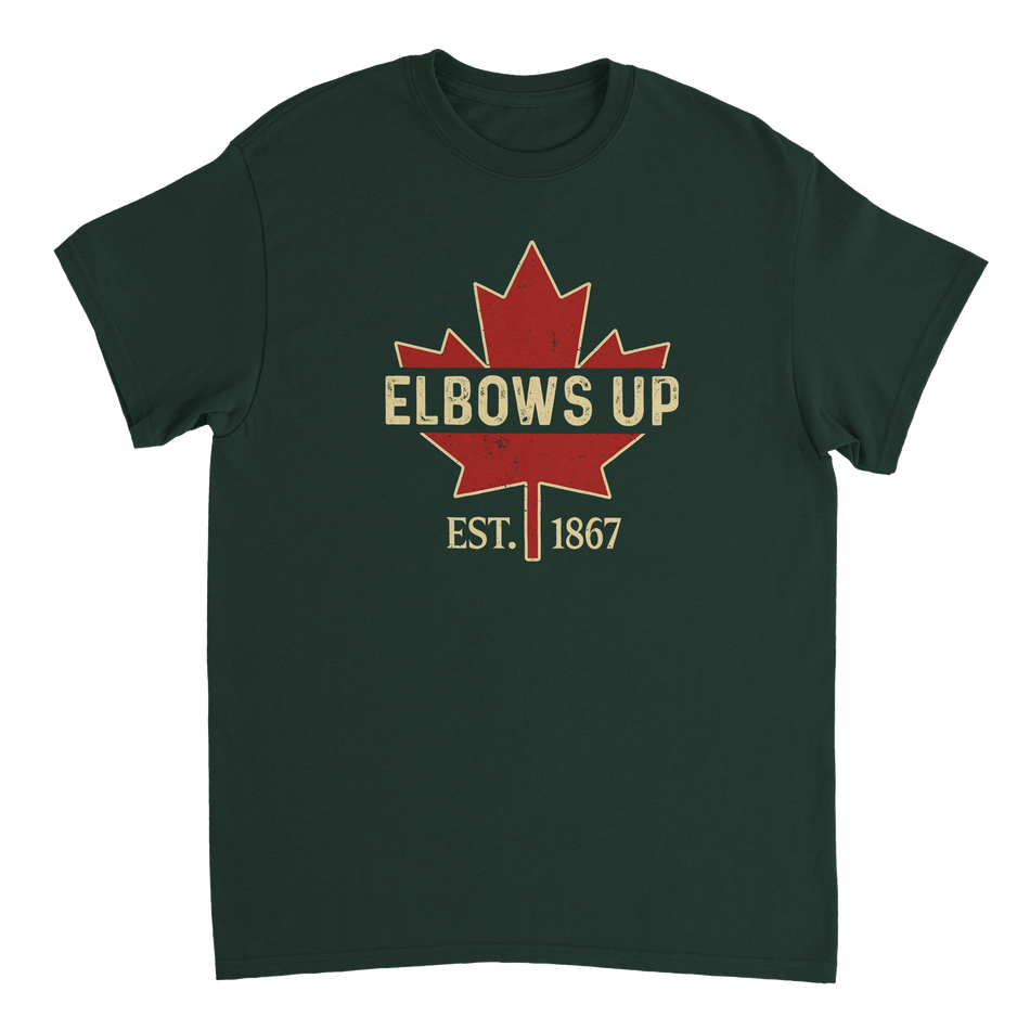 Elbows Up Canada! Classic Fit Cotton T-Shirt – Durable Casual Wear - KPAP Canada