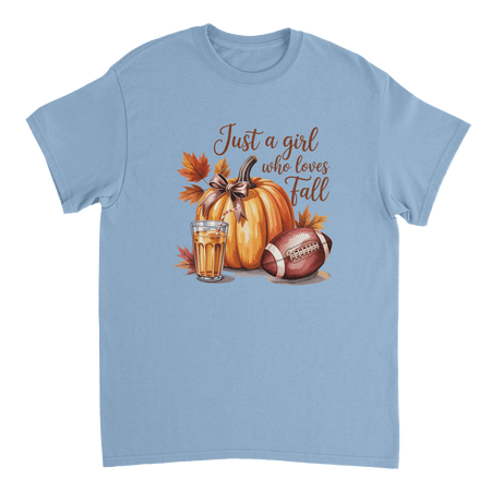 Just a Girl Who Loves Fall T-Shirt – Cozy Autumn Vibes, Premium Cotton, Classic Fit for Everyday Comfort - KPAP Canada