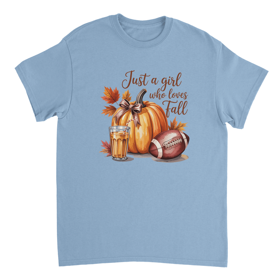 Just a Girl Who Loves Fall T-Shirt – Cozy Autumn Vibes, Premium Cotton, Classic Fit for Everyday Comfort - KPAP Canada