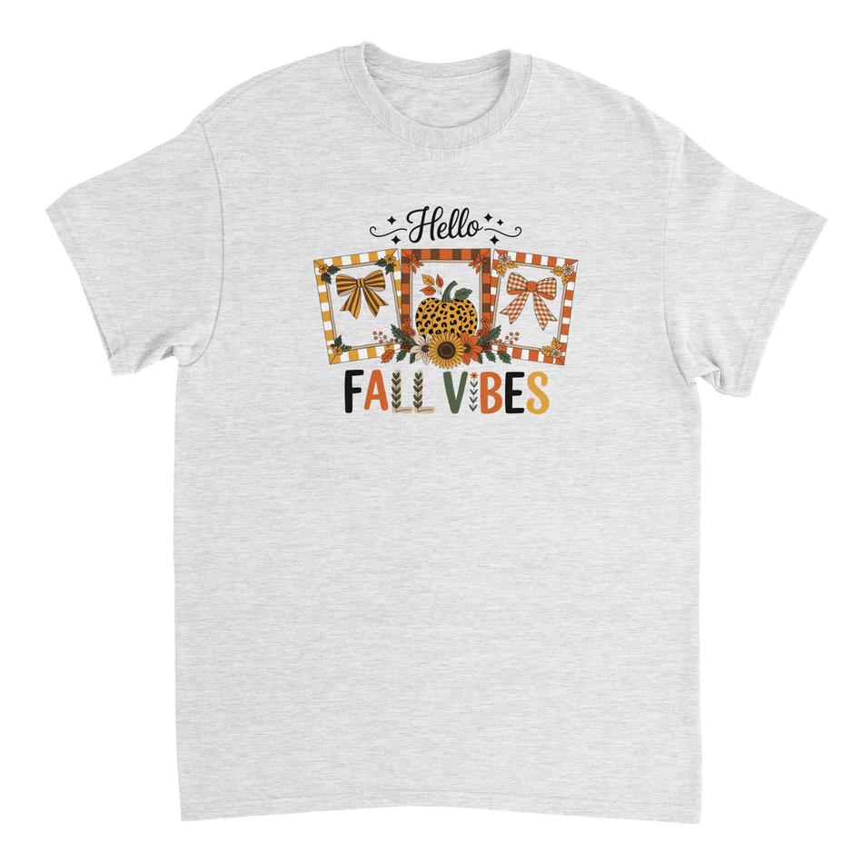 Hello Autumn Vibes T-Shirt – Cozy Fall Comfort, Classic Fit, Durable Casual Wear - KPAP Canada