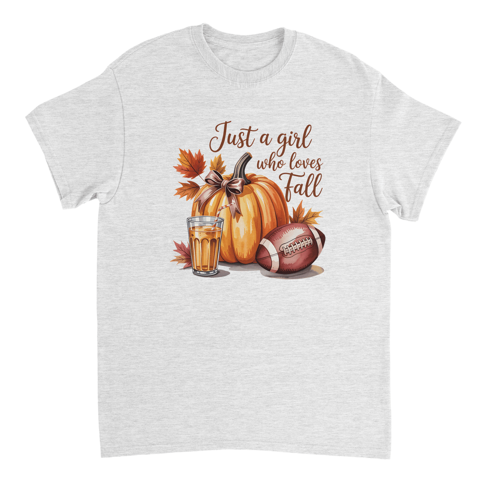 Just a Girl Who Loves Fall T-Shirt – Cozy Autumn Vibes, Premium Cotton, Classic Fit for Everyday Comfort - KPAP Canada