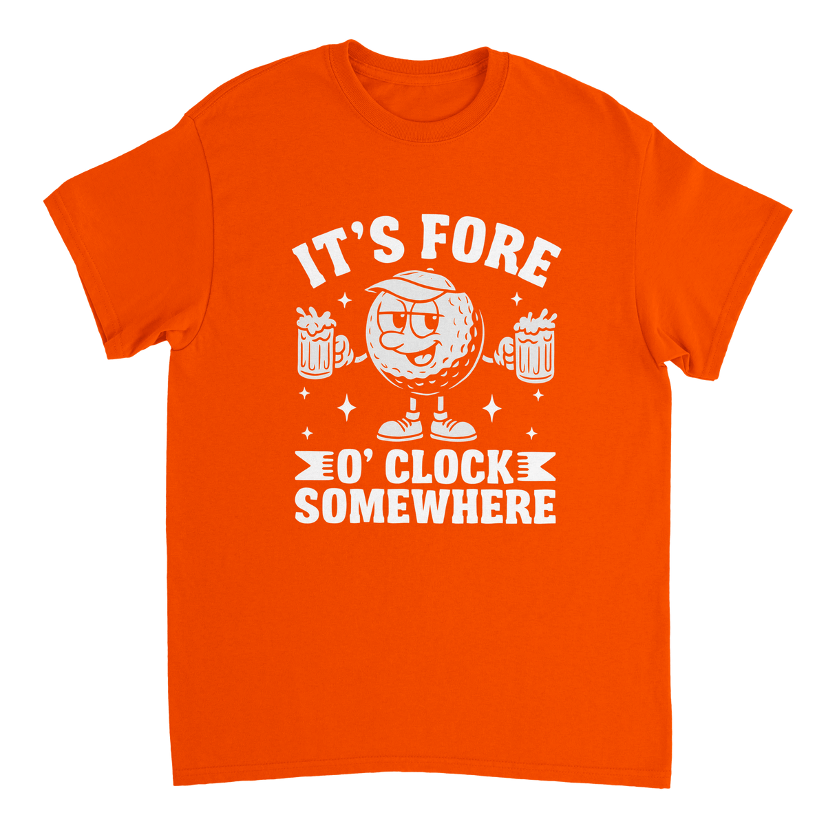 It's Fore O'Clock Somewhere Golf T-Shirt – Heavyweight Cotton, Classic Fit, Durable Casual Wear - KPAP Canada