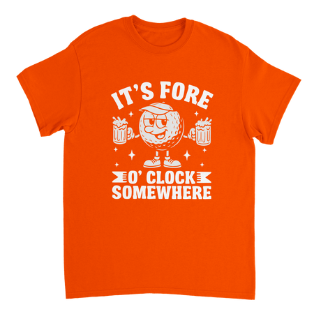 It's Fore O'Clock Somewhere Golf T-Shirt – Heavyweight Cotton, Classic Fit, Durable Casual Wear - KPAP Canada