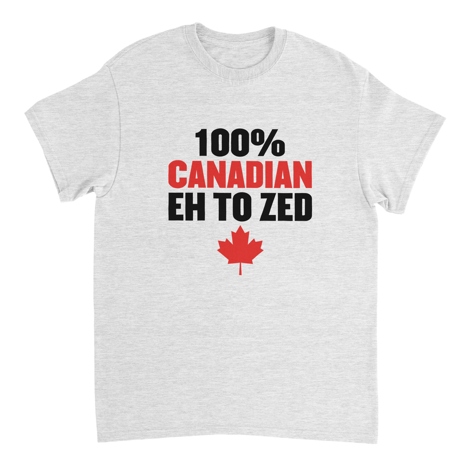 100% Canadian Eh to Zed T-Shirt – Premium Cotton, Classic Fit, National Pride Wear - KPAP Canada