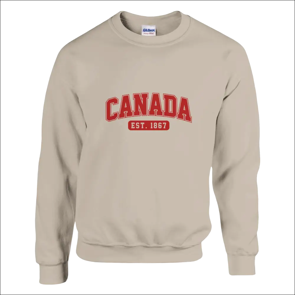 Beige Gildan Canada Est. 1867 heavy blend sweatshirt, classic fit