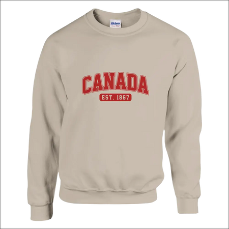 Beige Gildan Canada Est. 1867 heavy blend sweatshirt, classic fit
