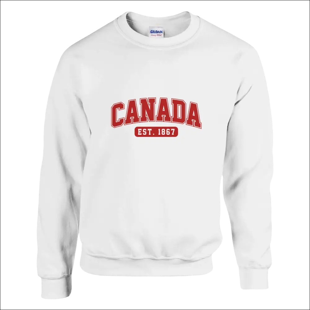 White cotton Canada Est. 1867 sweatshirt, classic fit