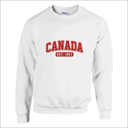 White cotton Canada Est. 1867 sweatshirt, classic fit