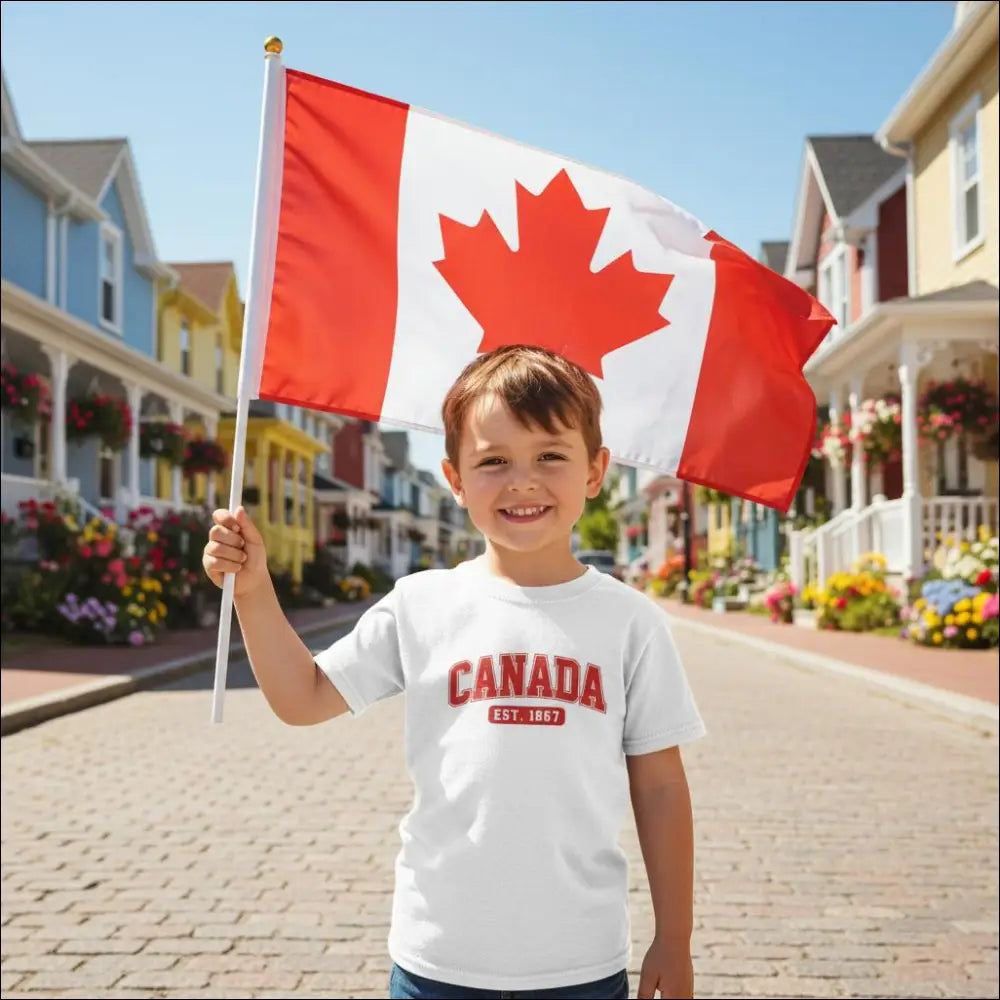 Child in Canada Est. 1867 t-shirt, classic fit heavyweight cotton