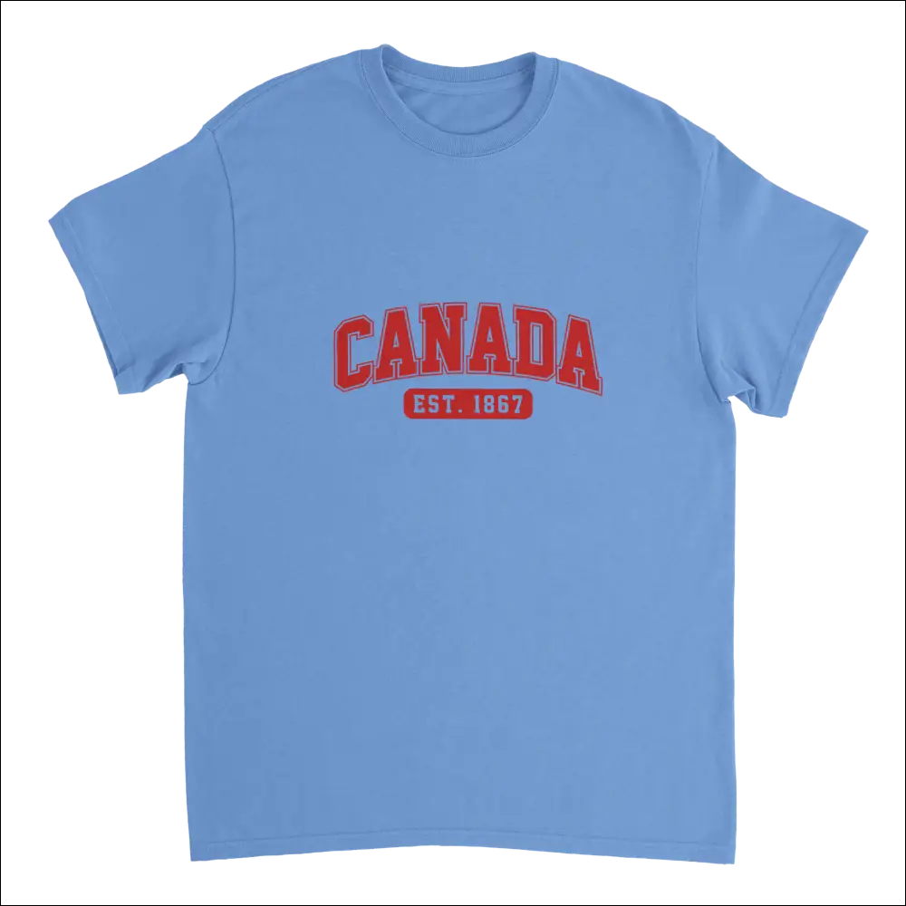 Light blue cotton Canada Est. 1867 t-shirt, classic fit heavyweight casual wear
