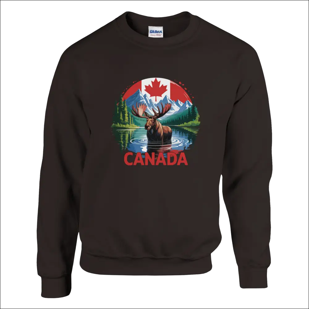 Canada Moose & Mountains heavy blend sweatshirt with moose graphic