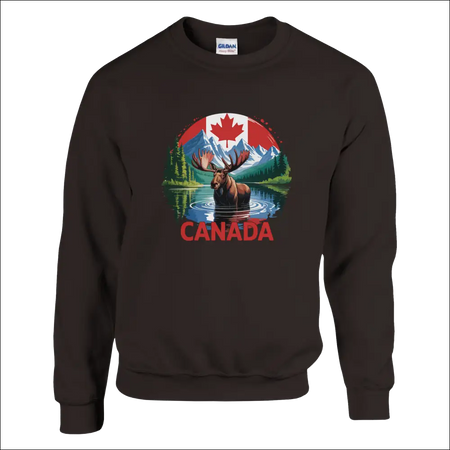 Canada Moose & Mountains heavy blend sweatshirt with moose graphic
