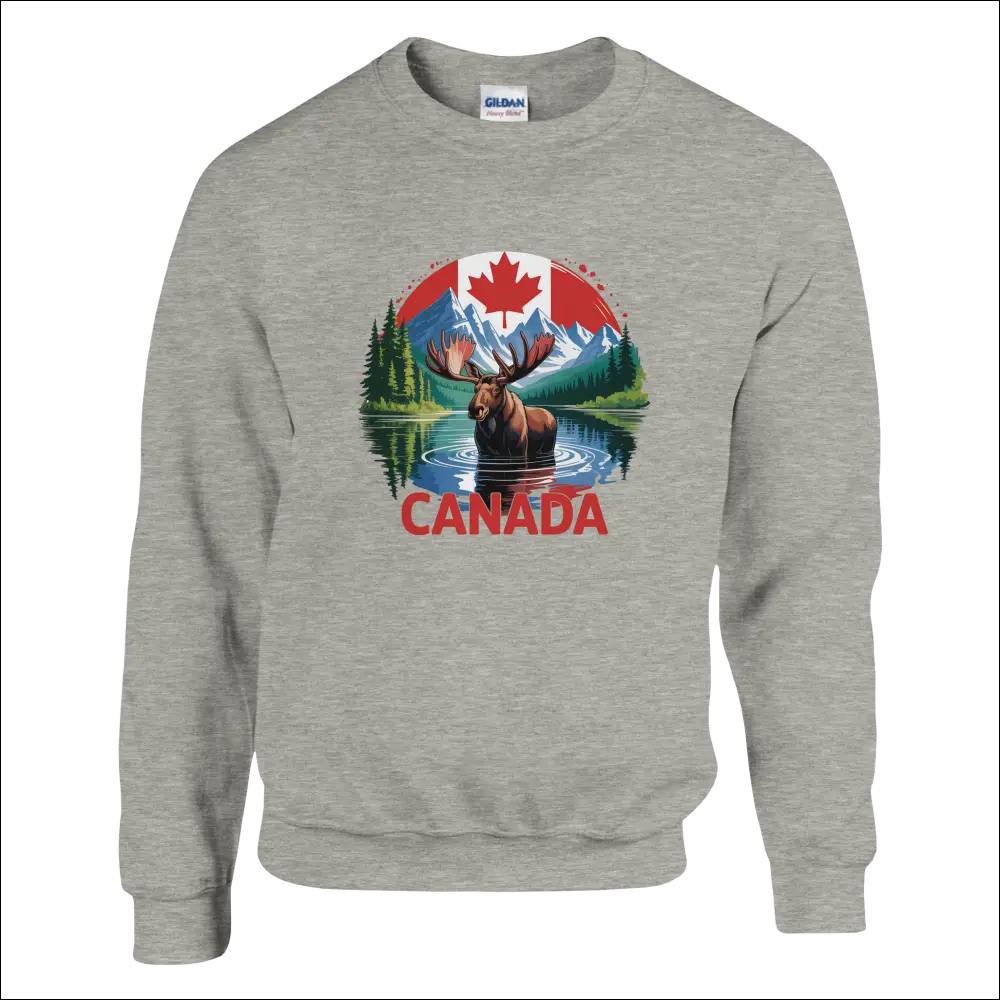 Canada Moose & Mountains heavy blend crewneck sweatshirt with vibrant graphic