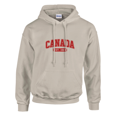 Unisex Canada Est. 1867 Hoodie – Soft Blend Heavyweight Design - KPAP Canada