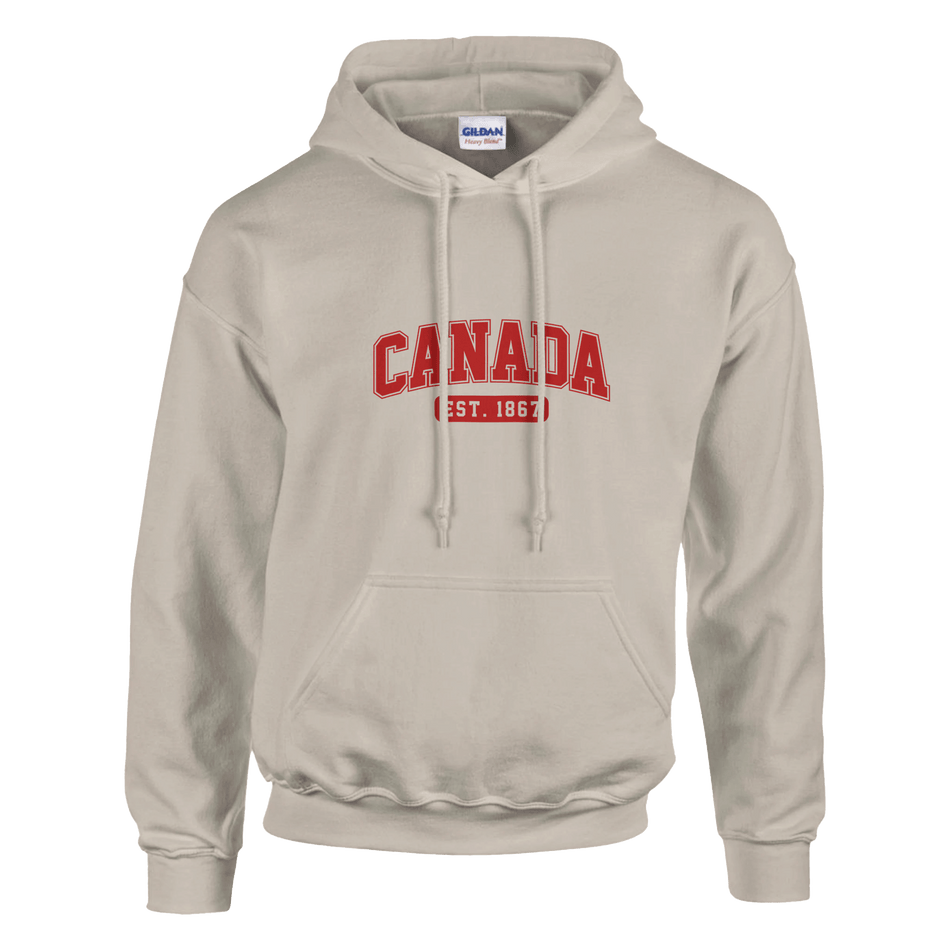 Unisex Canada Est. 1867 Hoodie – Soft Blend Heavyweight Design - KPAP Canada