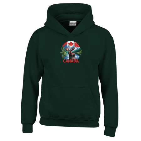 Kids Pullover Hoodie – Canadian Moose & Mountains Design - KPAP Canada