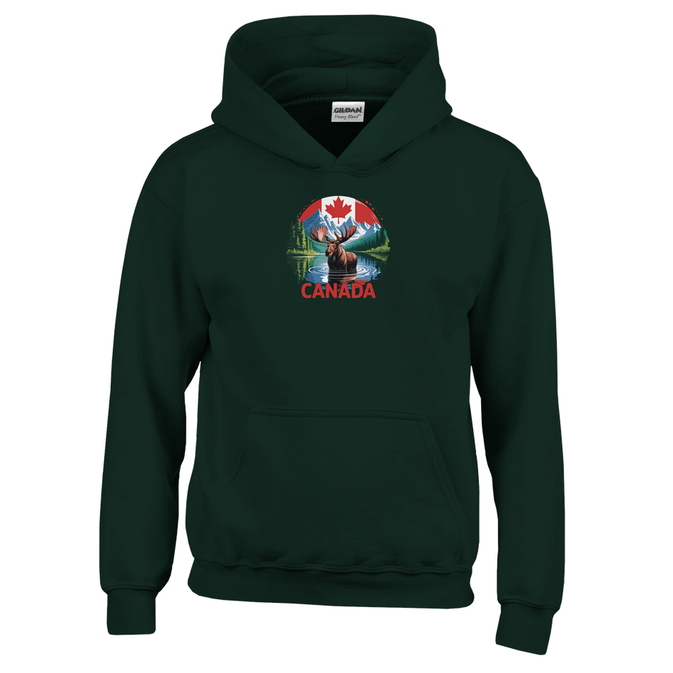 Kids Pullover Hoodie – Canadian Moose & Mountains Design - KPAP Canada