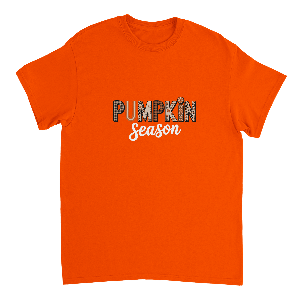 Pumpkin Season T-Shirt – Rustic Autumn Prints, Heavyweight Cotton, Classic Fit for Fall Fun - KPAP Canada