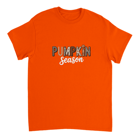 Pumpkin Season T-Shirt – Rustic Autumn Prints, Heavyweight Cotton, Classic Fit for Fall Fun - KPAP Canada
