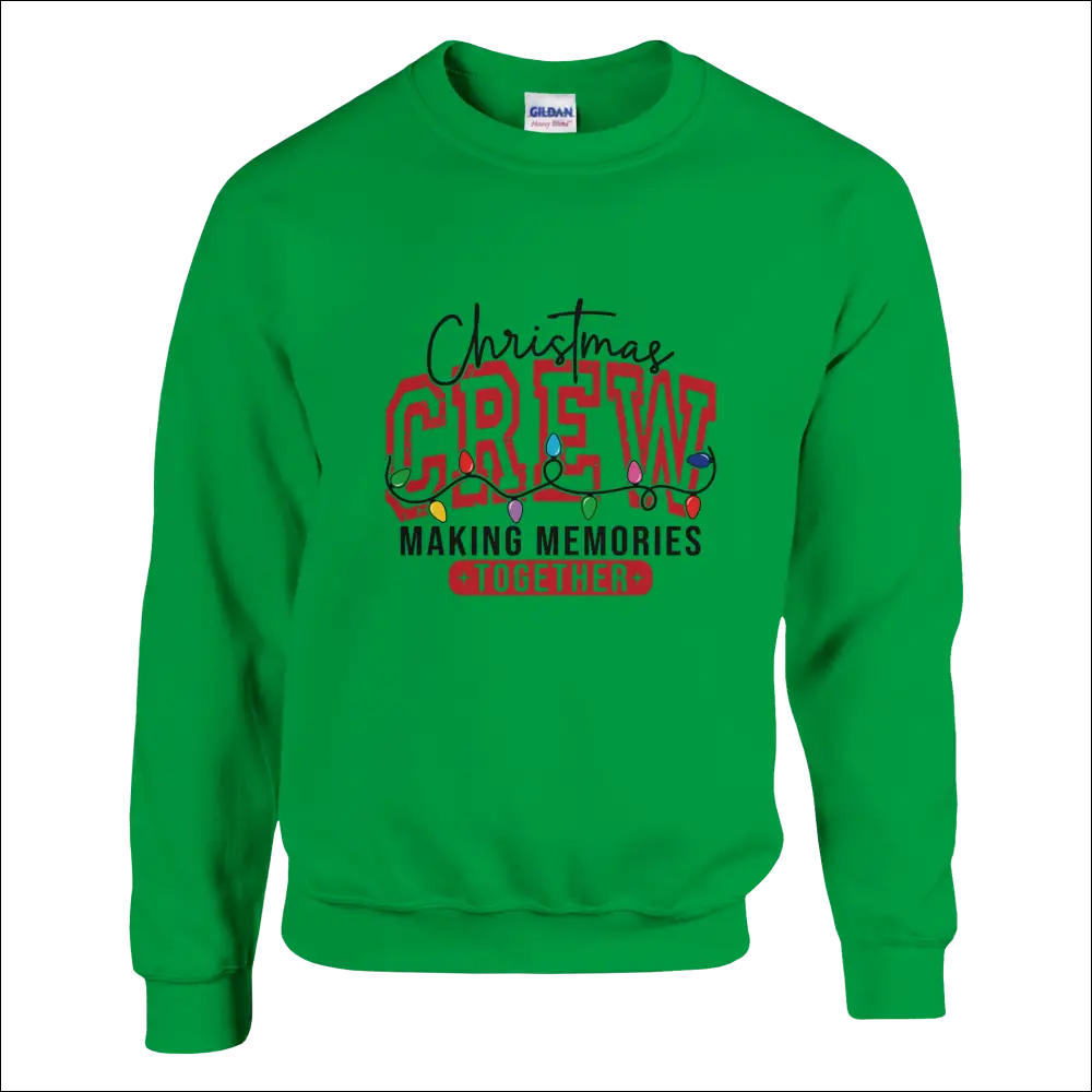 Vibrant green Christmas Crew unisex sweatshirt with festive graphic