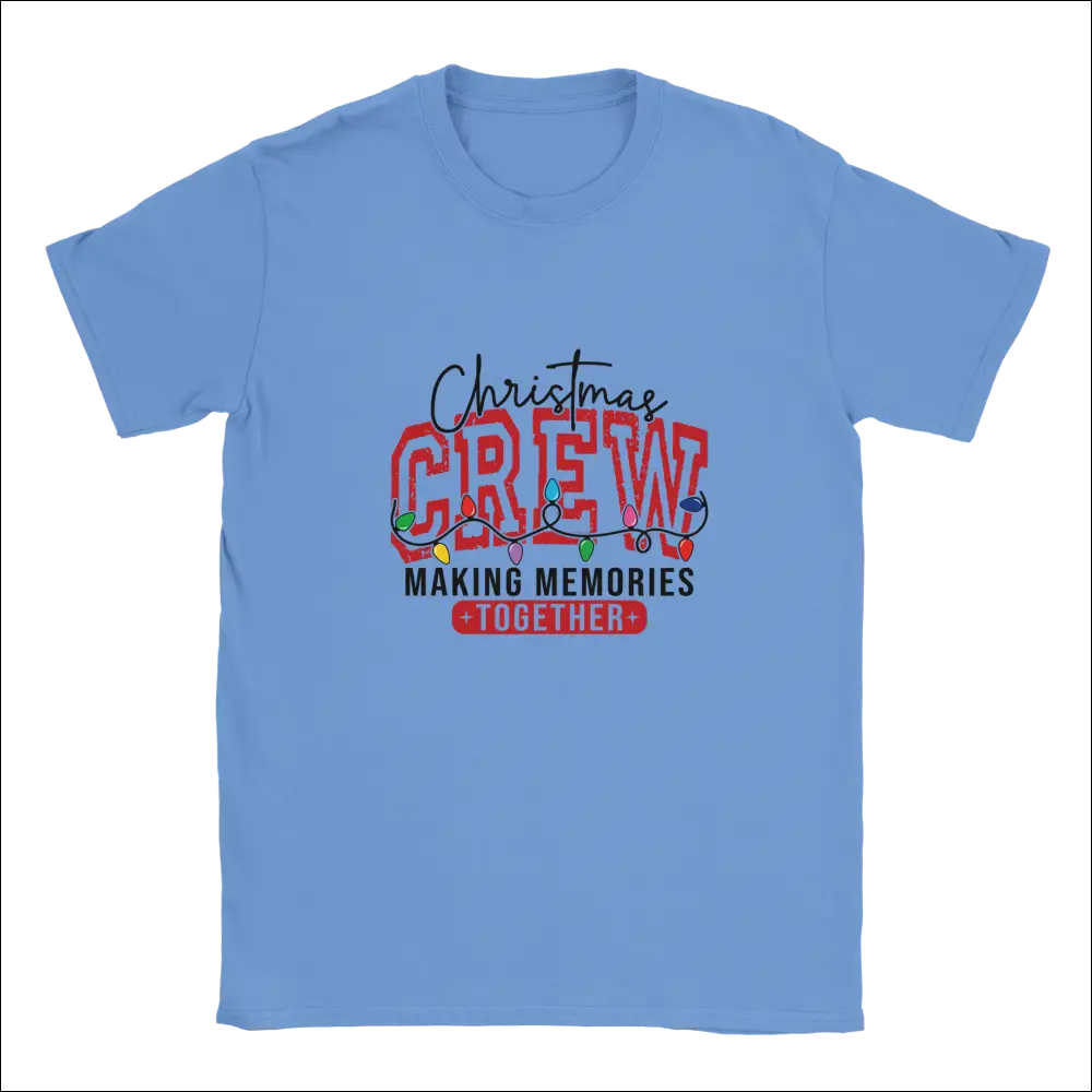 Light blue Christmas Crew unisex t-shirt with festive graphic