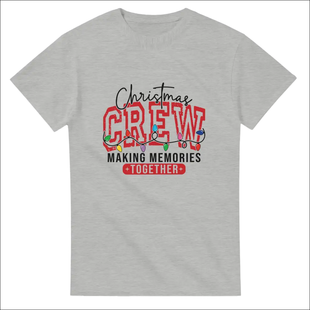 Light gray Christmas Crew heavyweight unisex t-shirt with festive graphic