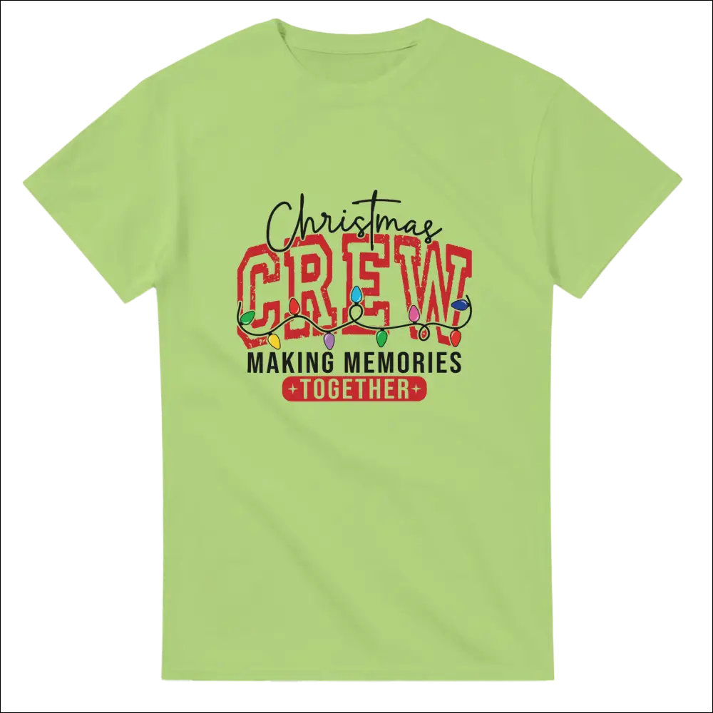 Lime green Christmas Crew heavyweight unisex t-shirt with festive graphic