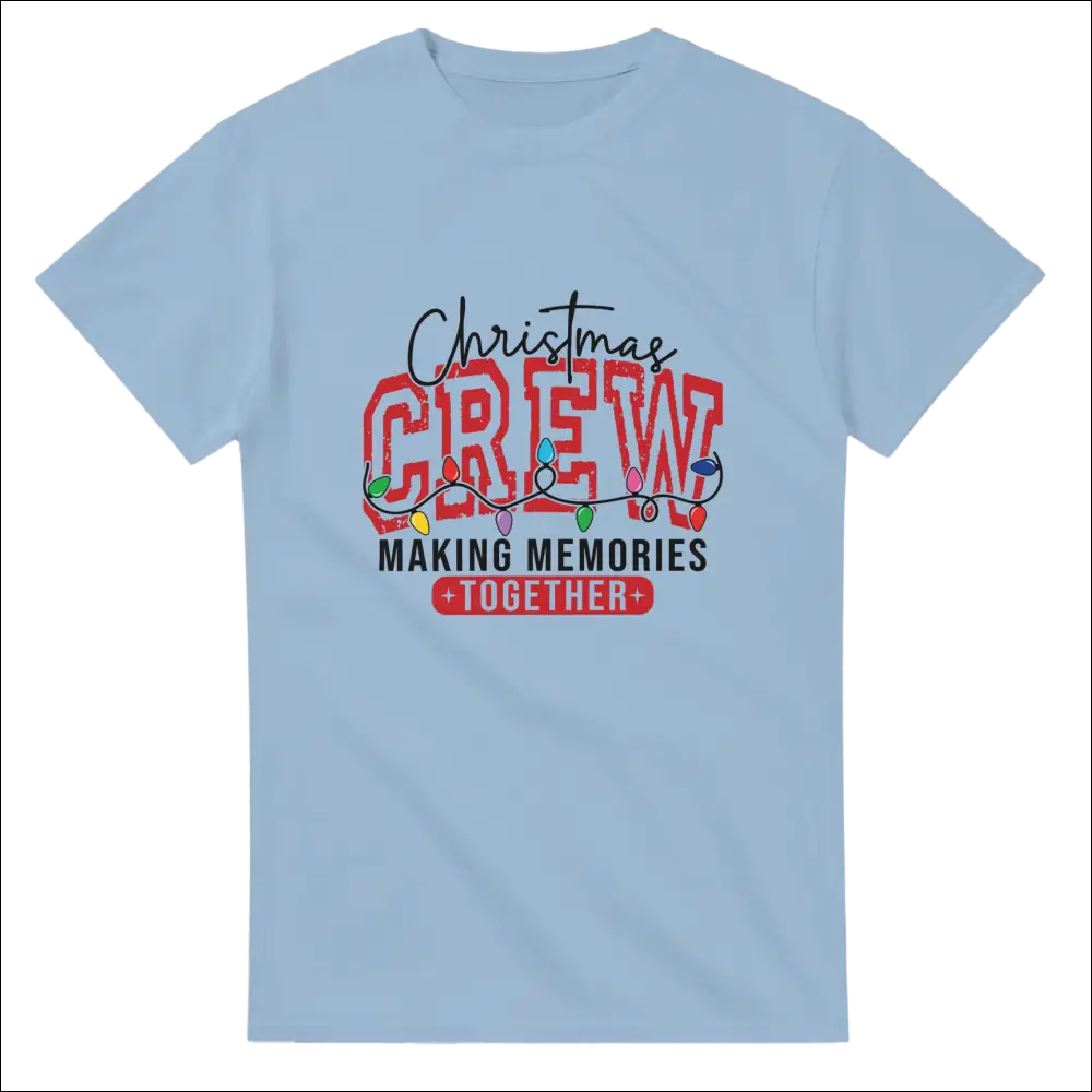 Light blue Christmas Crew heavyweight unisex t-shirt with festive graphic