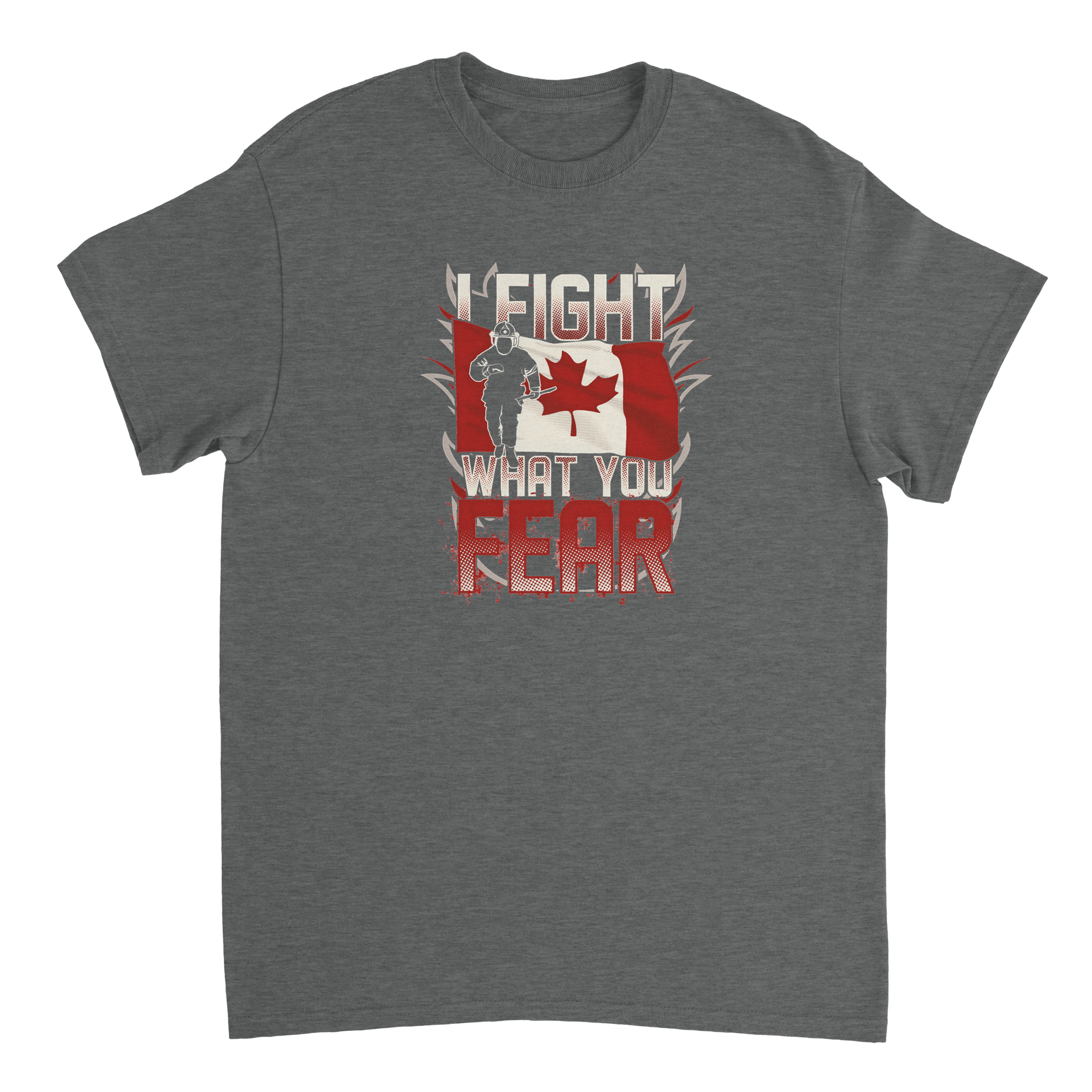Canadian Firefighter 'I Fight What You Fear' T-Shirt – Premium Cotton, Bold Design, Everyday Hero Wear - KPAP Canada