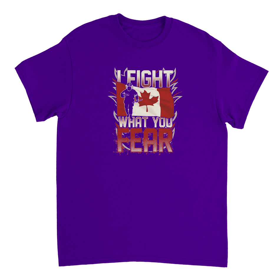 Canadian Firefighter 'I Fight What You Fear' T-Shirt – Premium Cotton, Bold Design, Everyday Hero Wear - KPAP Canada
